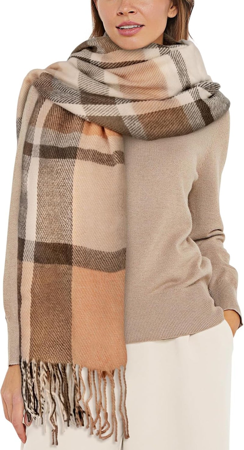 YSense Winter Scarf for Women, Fashion Long Plaid Scarves Warm Big Tartan Blanket Wrap Shawl Ladies Gifts - Image 1